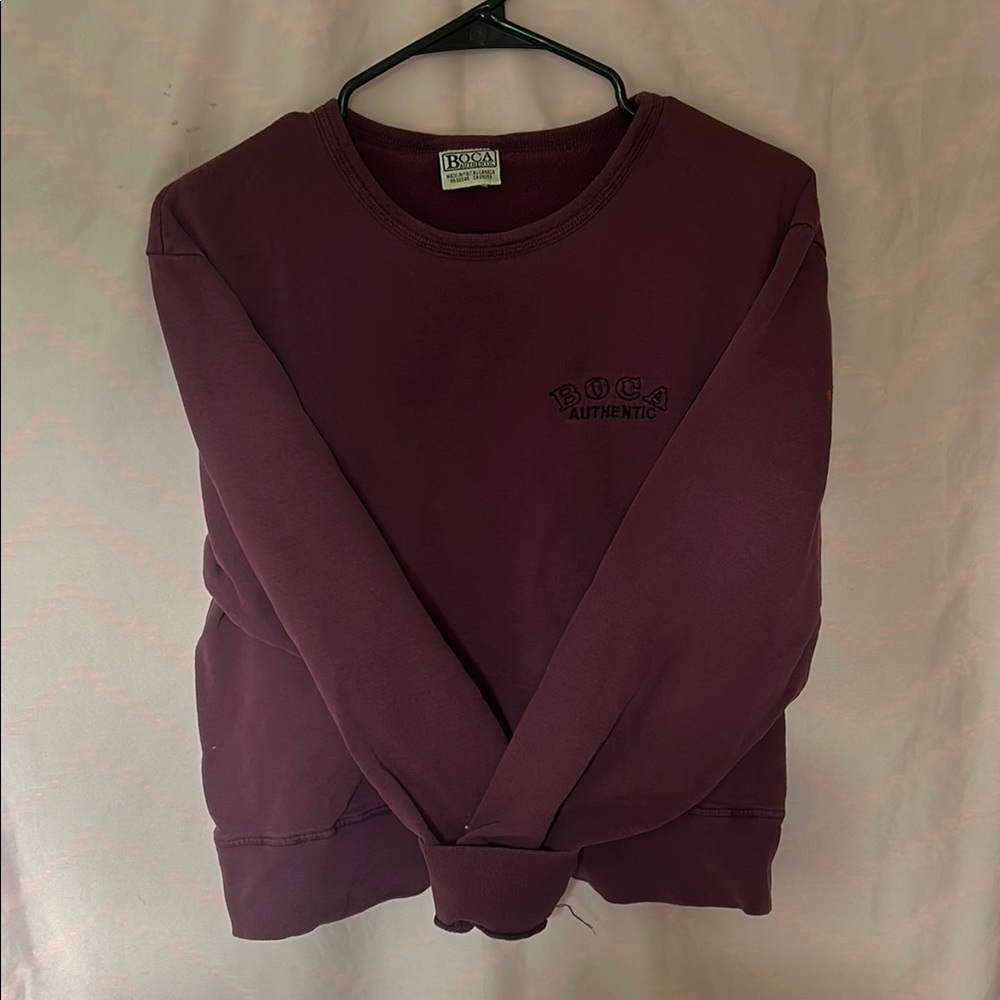 Boca Authentic Maroon slight crop Sweatshirt